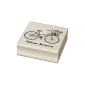 Fahrrad mit einem Blume-Korb Gummistempel (Stempel)