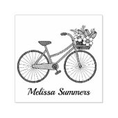 Fahrrad mit einem Blume-Korb Permastempel (Design)