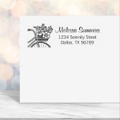 Fahrrad mit einer Blume-Korbadresse Permastempel