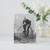 Fahrrad mit großem Vorderrad Postkarte (Stehend Vorderseite)