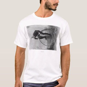 Fahrrad mit großer vorderes Rad-Fotografie T-Shirt