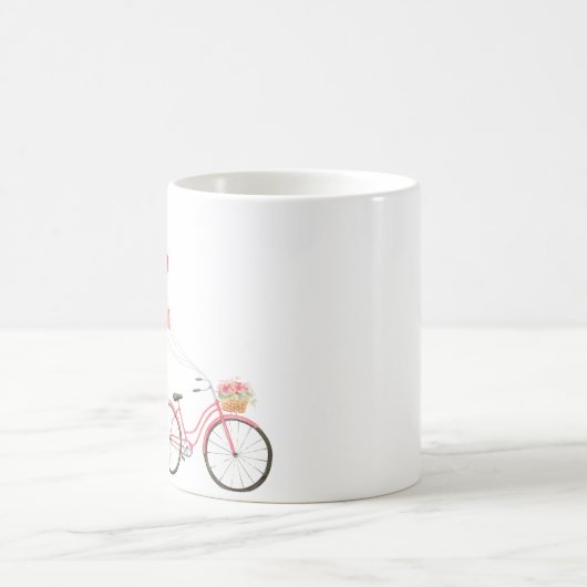 Fahrrad mit herzförmigen Ballons Kaffeetasse (Mittel)