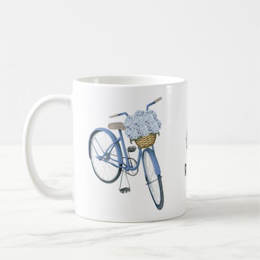 Fahrrad mit Hydrangea Basket Blume Lover Keramik Kaffeetasse (Links)