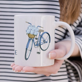 Fahrrad mit Hydrangea Basket Blume Lover Keramik Kaffeetasse