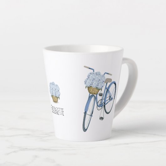 Fahrrad mit Hydrangea Basket Blume Lover Keramik Milchtasse (Rechte Ecke)