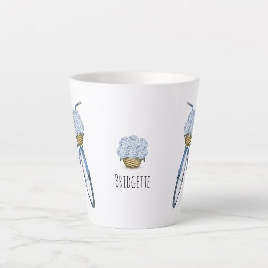 Fahrrad mit Hydrangea Basket Blume Lover Keramik Milchtasse (Vorderseite)