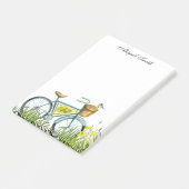 Fahrrad mit Körbchen von Blume nach der Eingabe Post-it Klebezettel (angewinkelt)