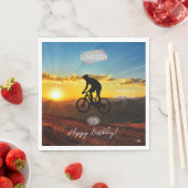 Fahrrad mit Sonnenuntergang Napkin HAMbyWG Serviette (Beispiel)