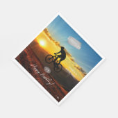 Fahrrad mit Sonnenuntergang Napkin HAMbyWG Serviette (Ecke)