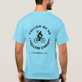 Fahrrad mit T - Shirt der Christ Church Group (Rückseite)