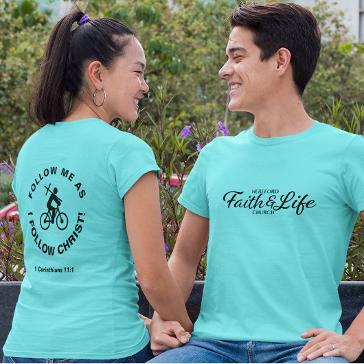 Fahrrad mit T - Shirt der Christ Church Group