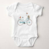 Fahrrad mit Vögeln Baby Strampler (Vorderseite)