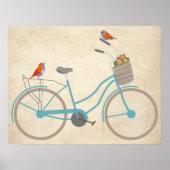 Fahrrad mit Vögeln Poster (Vorne)