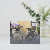 Fahrrad mit Wasserkorb Postkarte (Stehend Vorderseite)