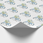 Fahrrad mit weißer Katze und Gänse Geschenkpapier (Ecke)