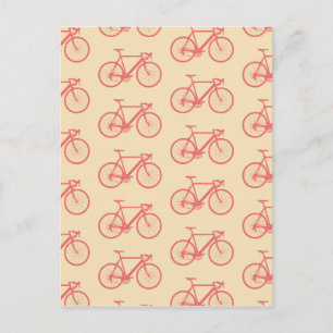 Fahrrad Moderne Silhouette Koralle und Elfenbeinmu Postkarte
