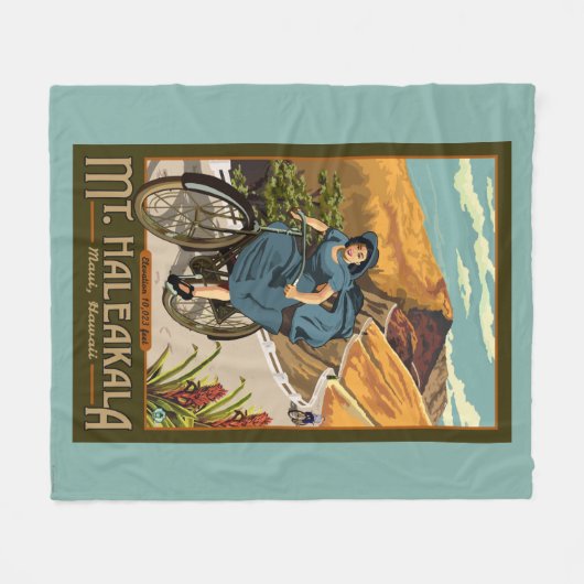 Fahrrad Mt. Haleakala reitet Hawaii Fleecedecke (Vorderseite (Horizontal))