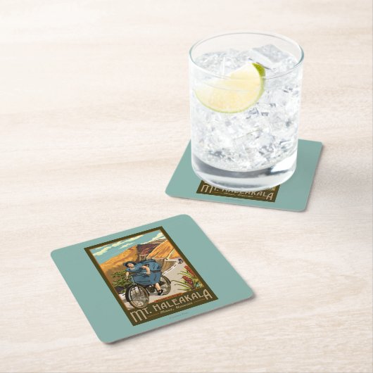 Fahrrad Mt. Haleakala reitet Hawaii Rechteckiger Pappuntersetzer (Vor Ort)