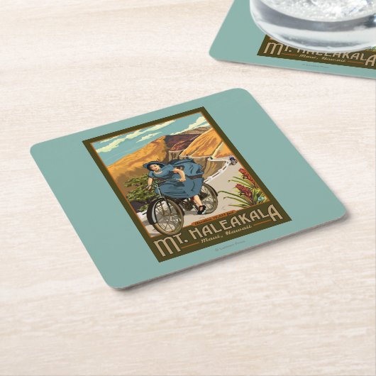 Fahrrad Mt. Haleakala reitet Hawaii Rechteckiger Pappuntersetzer (angewinkelt)