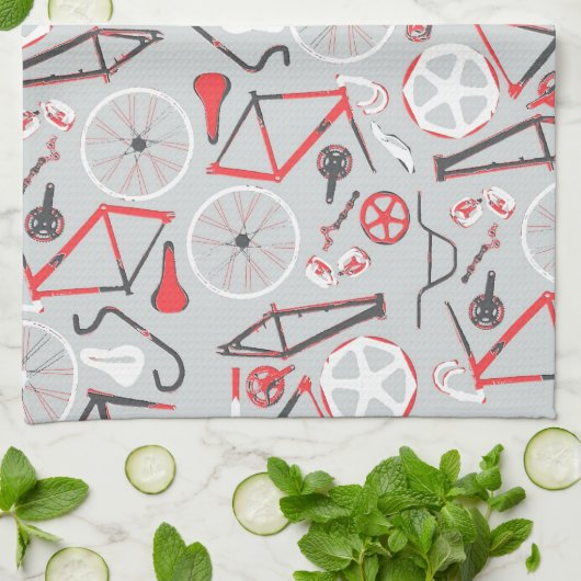 Fahrrad-Muster Handtuch (Gefaltet)