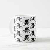 Fahrrad-Muster in Schwarzweiss. Kaffeetasse (Vorderseite Links)