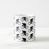 Fahrrad-Muster in Schwarzweiss. Kaffeetasse (Mittel)
