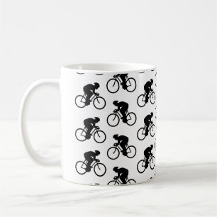 Fahrrad-Muster in Schwarzweiss. Kaffeetasse