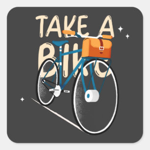 Fahrrad nehmen quadratischer aufkleber