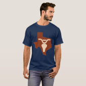 Fahrrad-Ochse und Texas-Silhouette T-Shirt (Vorne ganz)