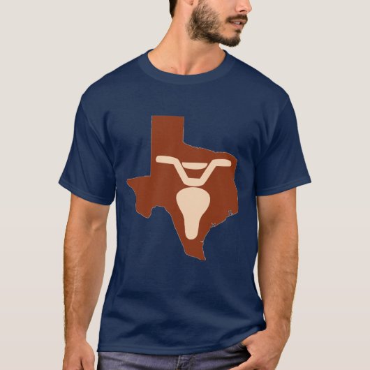 Fahrrad-Ochse und Texas-Silhouette T-Shirt (Vorderseite)