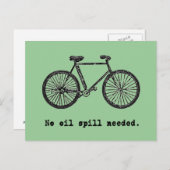 Fahrrad ohne Ölverschwendung benötigte Hemden und Postkarte (Vorne/Hinten)