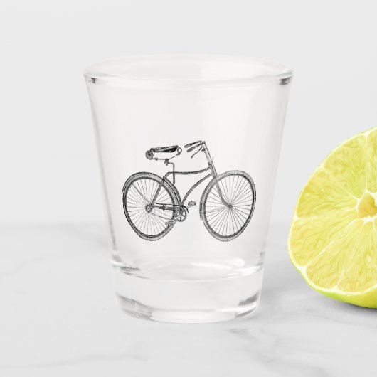 Fahrrad Oldtimer Schnapsglas (Vorderseite)