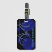 Fahrrad Personalisiert Blau & Cool Gepäckanhänger (Vorderseite Vertikal)