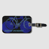 Fahrrad Personalisiert Blau & Cool Gepäckanhänger (Vorderseite (Horizontal))