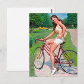 Fahrrad Pin Up Postkarte (Vorne/Hinten)