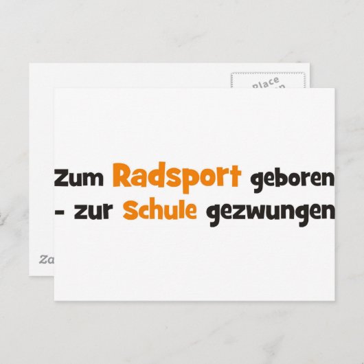 Fahrrad Postkarte (Vorne/Hinten)