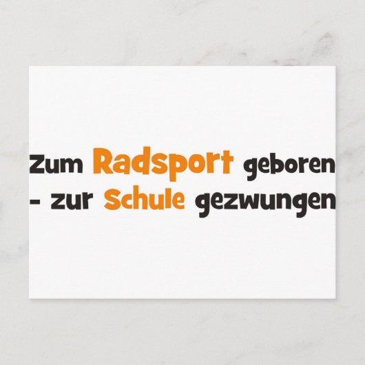 Fahrrad Postkarte (Vorderseite)