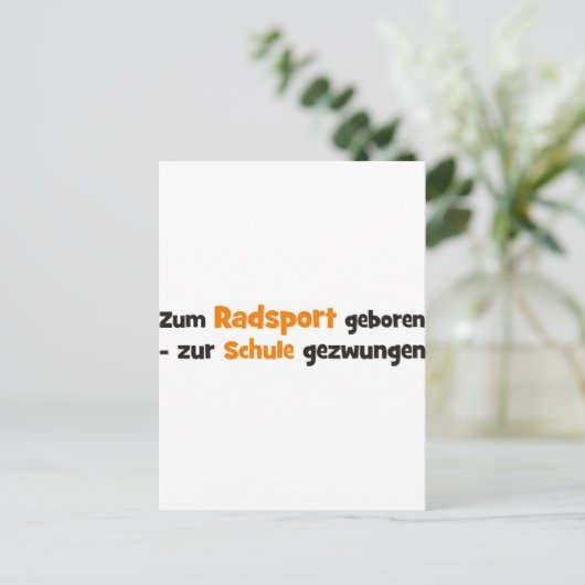 Fahrrad Postkarte (Stehend Vorderseite)