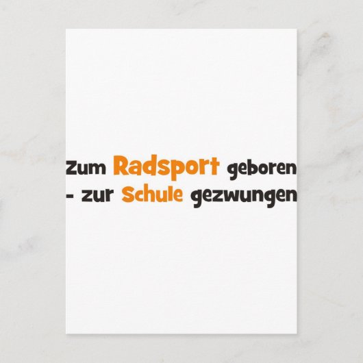 Fahrrad Postkarte (Vorderseite)