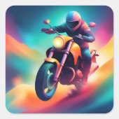 Fahrrad Quadratischer Aufkleber (Vorderseite)