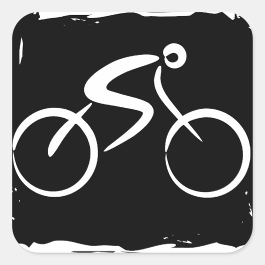 Fahrrad Quadratischer Aufkleber (Vorderseite)