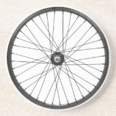 Fahrrad - radfahrend + Fahrrad Sandstein Untersetzer (Vorne)