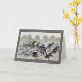 Fahrrad-Reitkatzen Karte (Gelbe Blume)