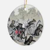 Fahrrad-Reitkatzen Keramikornament (Links)