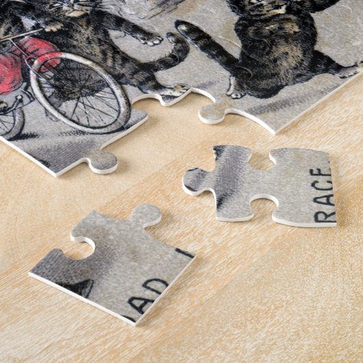 Fahrrad-Reitkatzen Puzzle (Seite)