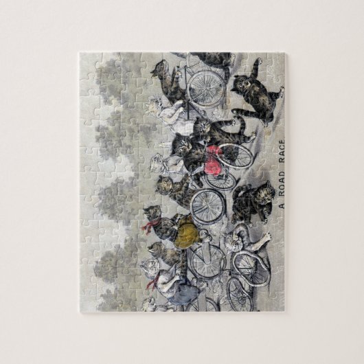 Fahrrad-Reitkatzen Puzzle (Vertikal)