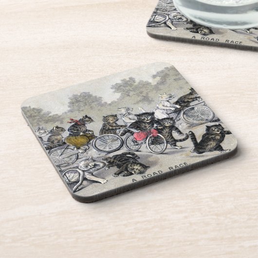 Fahrrad-Reitkatzen Untersetzer (Linke Seite)