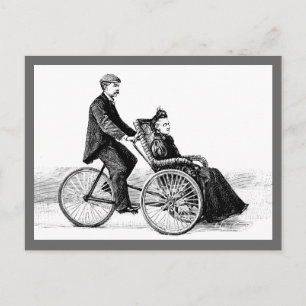Fahrrad Rollstuhl - Vintage viktorianische Fahrräd Postkarte