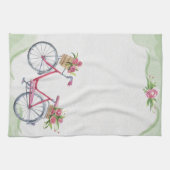 Fahrrad & Rosa Rosen Küchentuch (Horizontal)