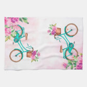 Fahrrad & Rosen Geschirrtuch (Horizontal)